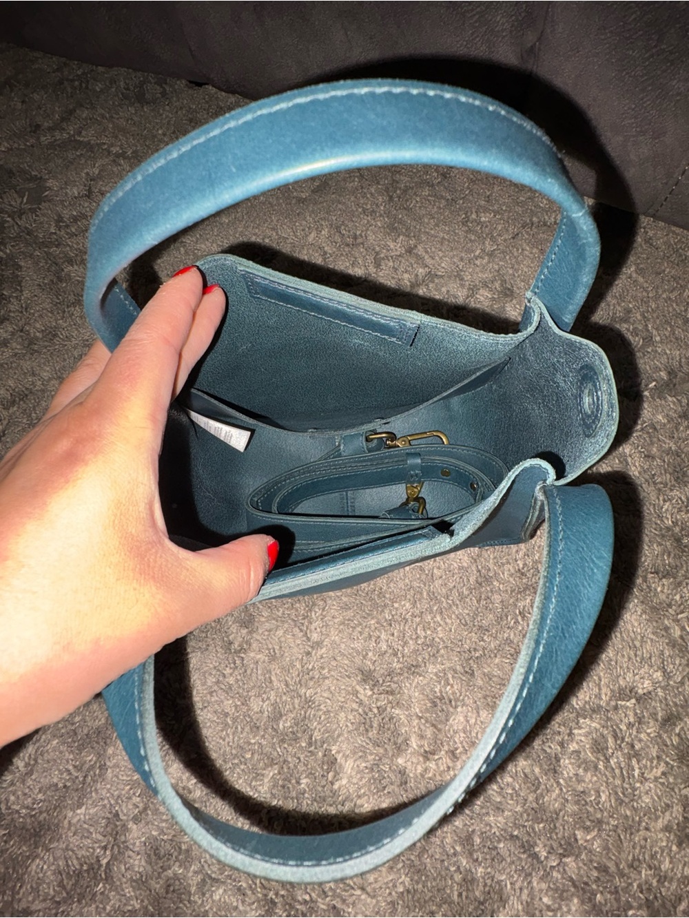 The Sydney Shoulder Bag Dark Teal Leather Classic Hobo - Picture 7 of 9